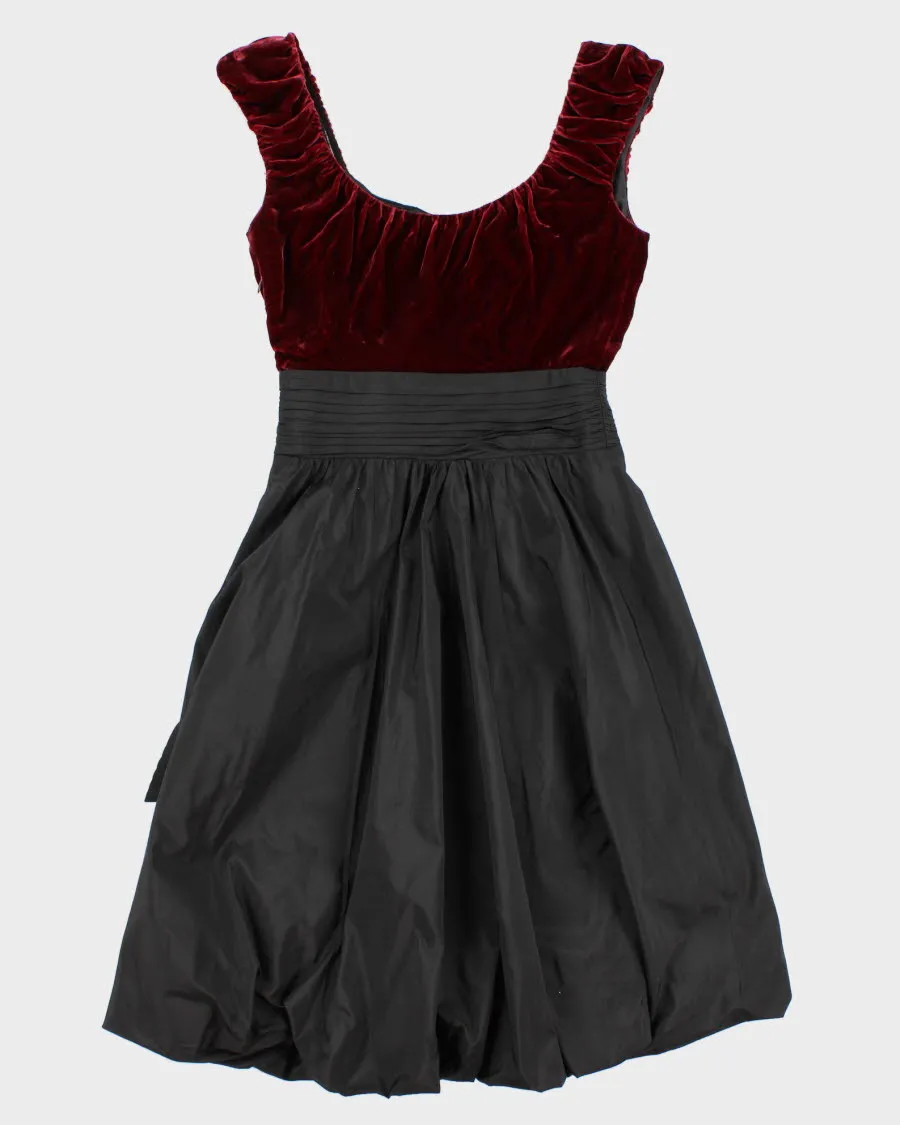 00s BCBG MaxAzria Velvet And Silk Skater Style Dress - S