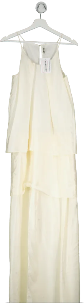 Acne Studios Cream Satya Long Silk Dress UK 6