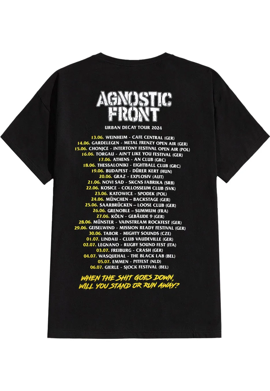 Agnostic Front - Urban Decay Tour 2024 - T-Shirt