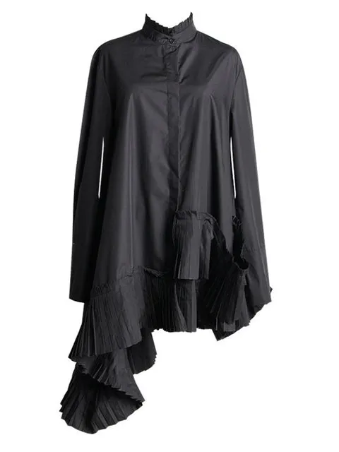 Akihiko Long Sleeve Irregular Shirt Dress