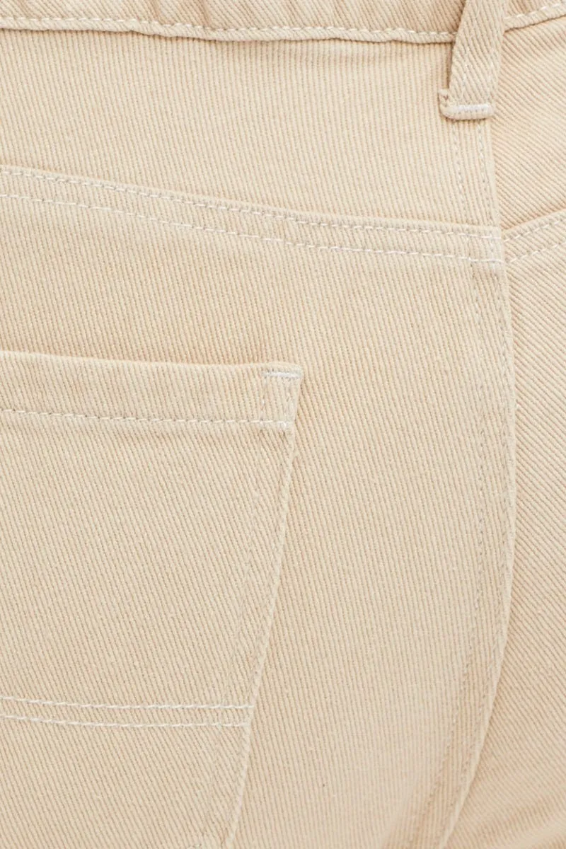 Beige High Rise Carpenter Denim Jean