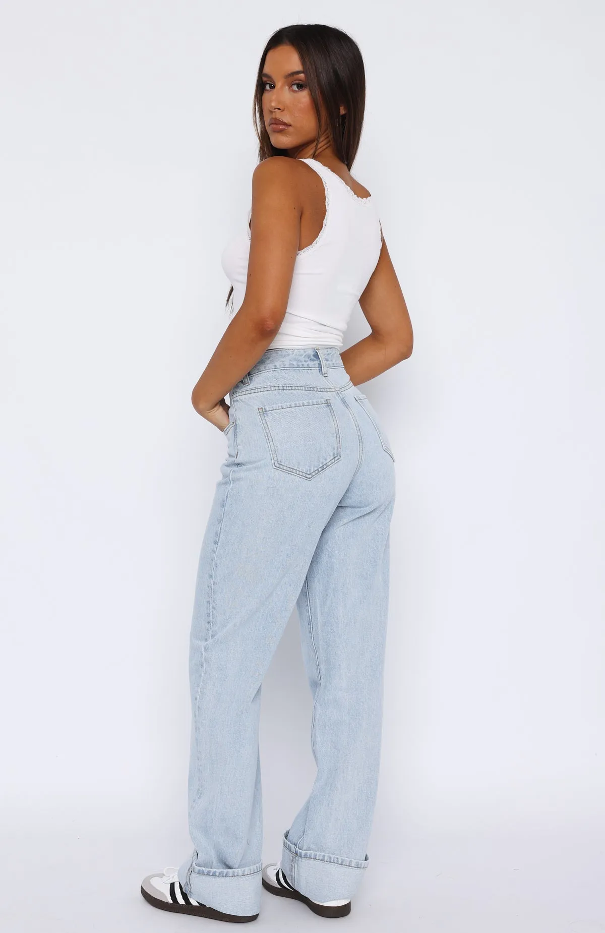 Blair High Rise Wide Leg Jeans Light Blue