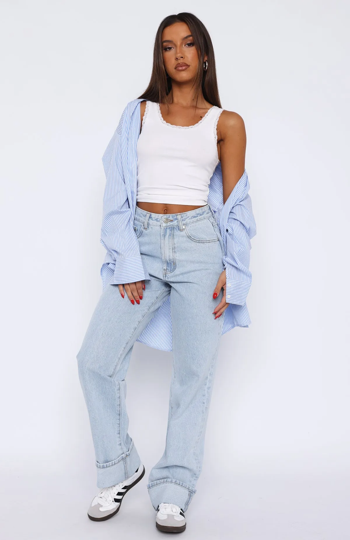 Blair High Rise Wide Leg Jeans Light Blue