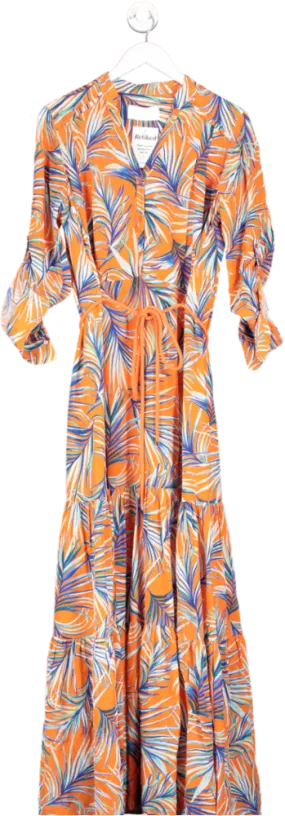 BOSS Orange Relaxed Fit Palm Print Belted Maxi Dress UK 8