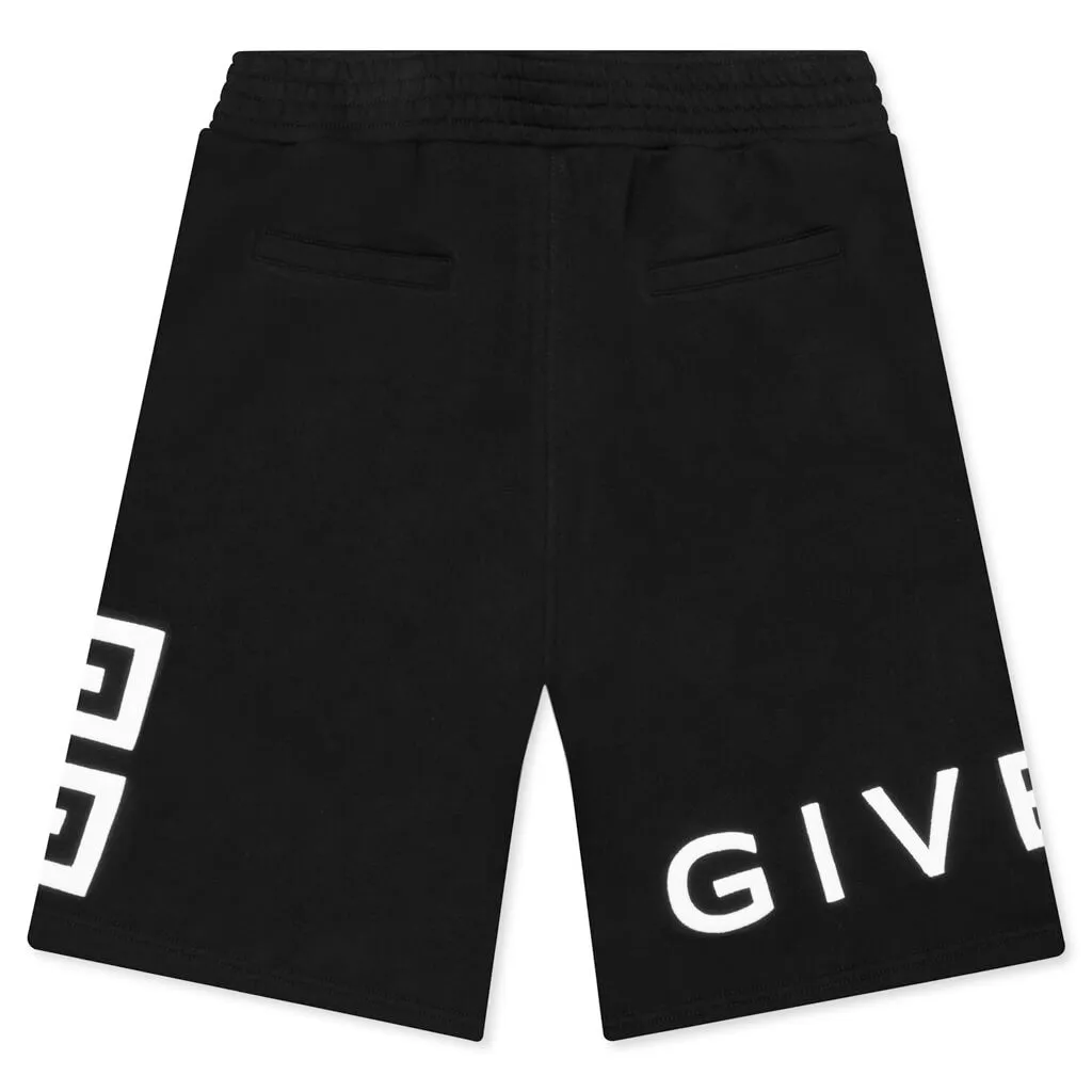 Boxing Fit Embroidered Shorts - Black