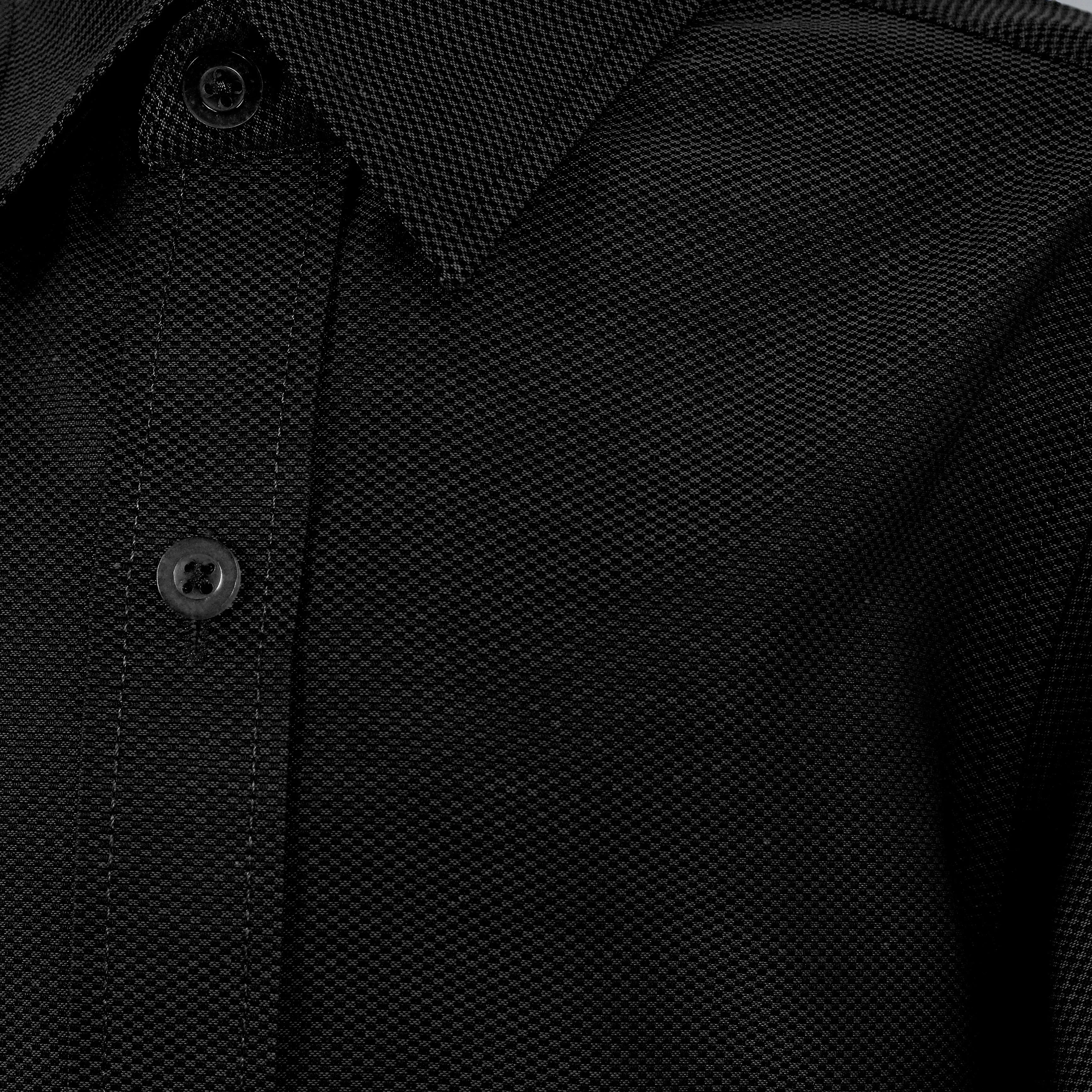 Boys Black Textured Dress Shirt