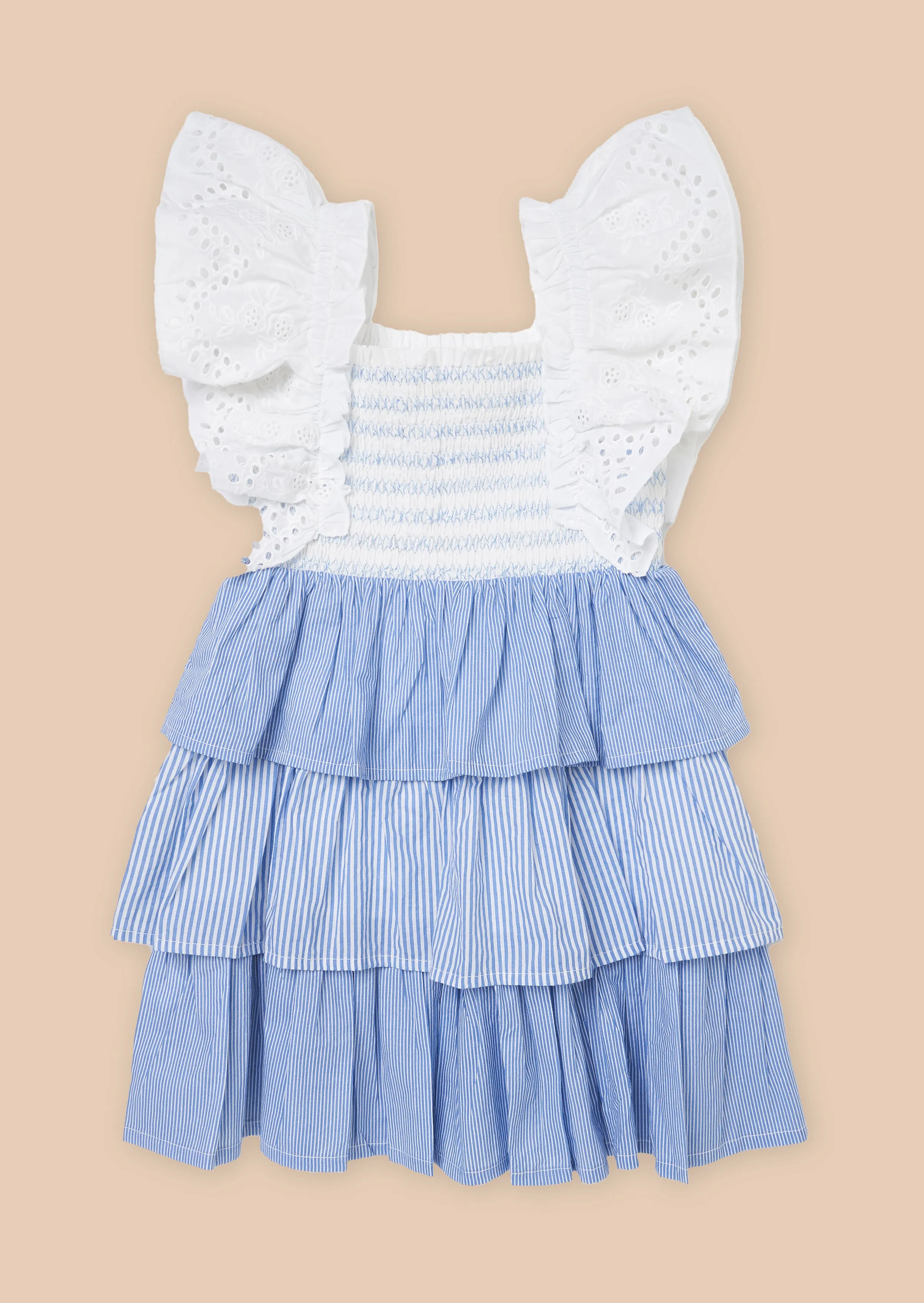 Cicely Tiered Ticking Stripe Dress