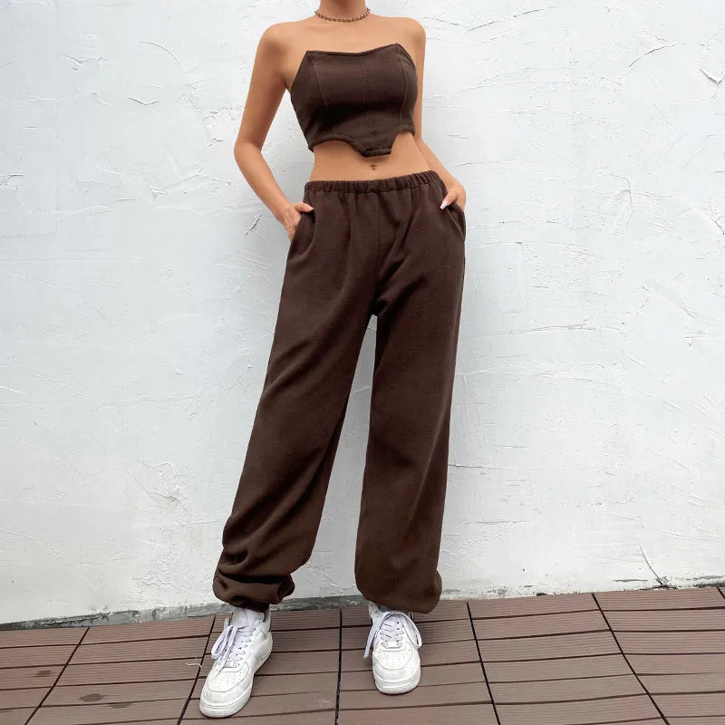 Corset Crop Top Pant Sets