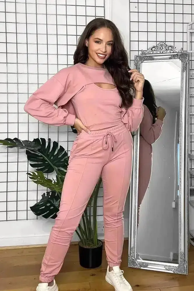 Cut Out Top Three Piece Tracksuit