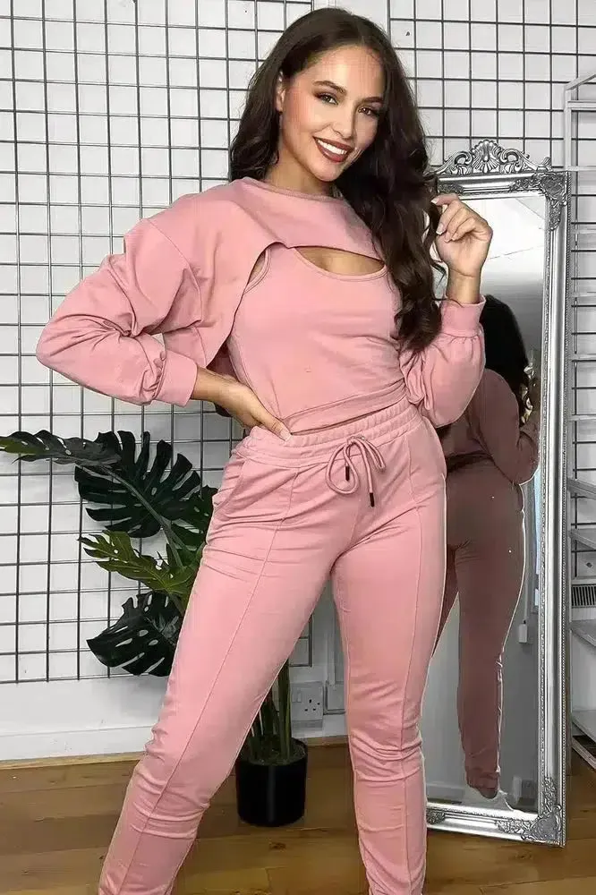 Cut Out Top Three Piece Tracksuit