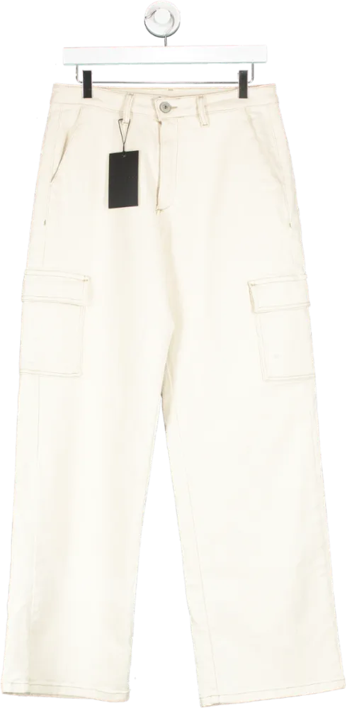 Denim Studio Cream Cargo Straight Leg Jeans W28