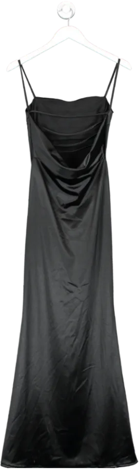 Fashion Nova Black Kyra Satin Gown UK XS