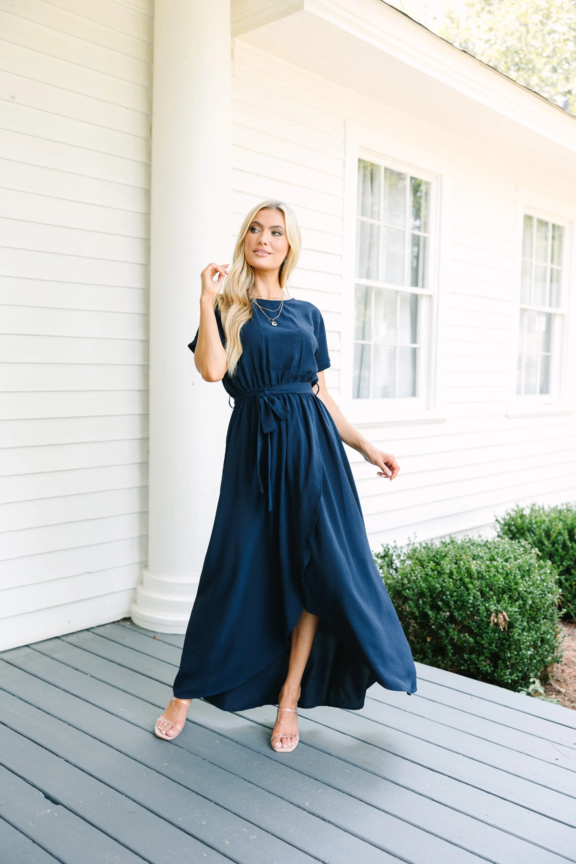 Feeling Stunning Navy Blue Midi Dress