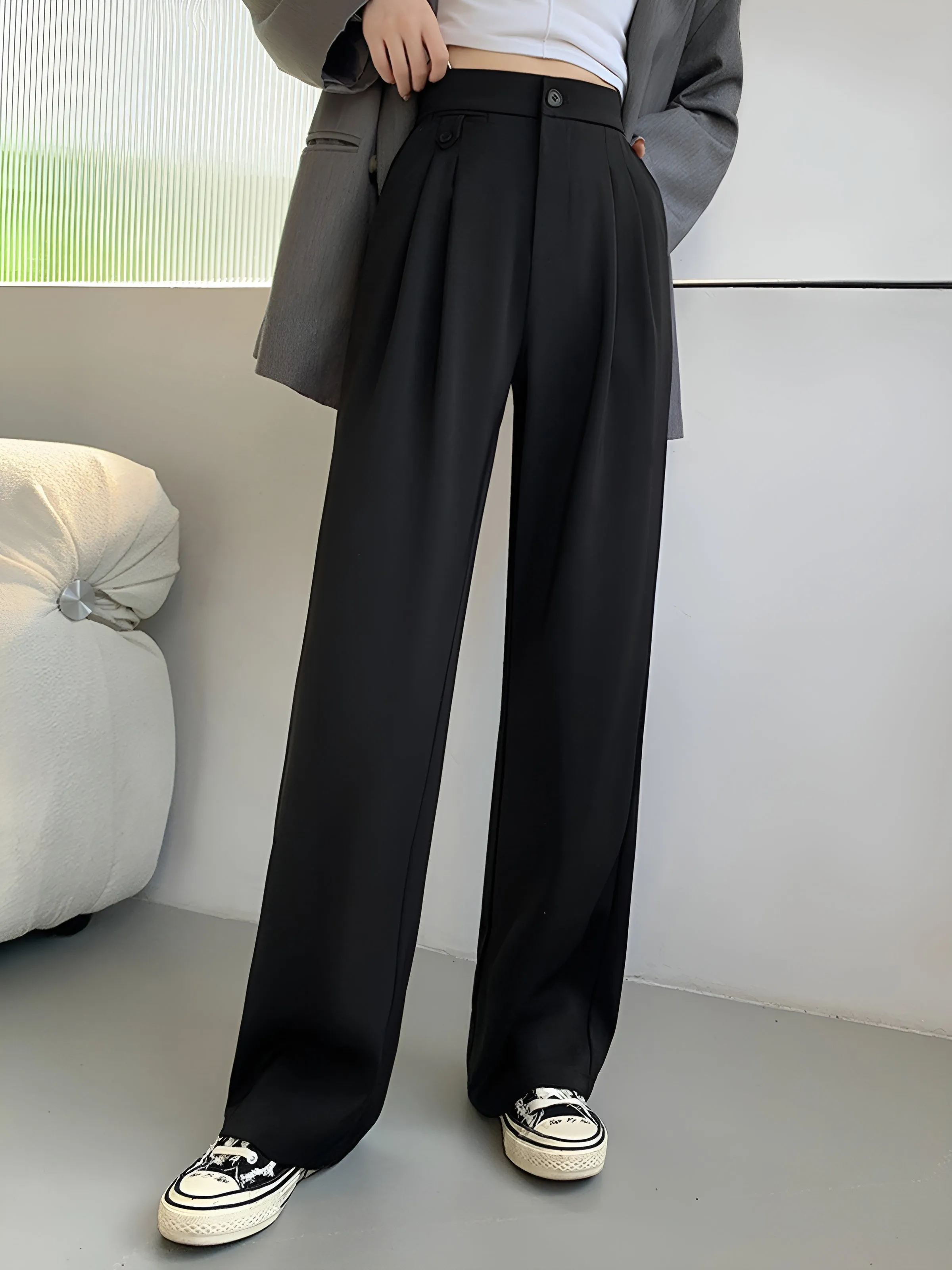 Flowy High-Waisted Palazzo Wide-Leg Pants