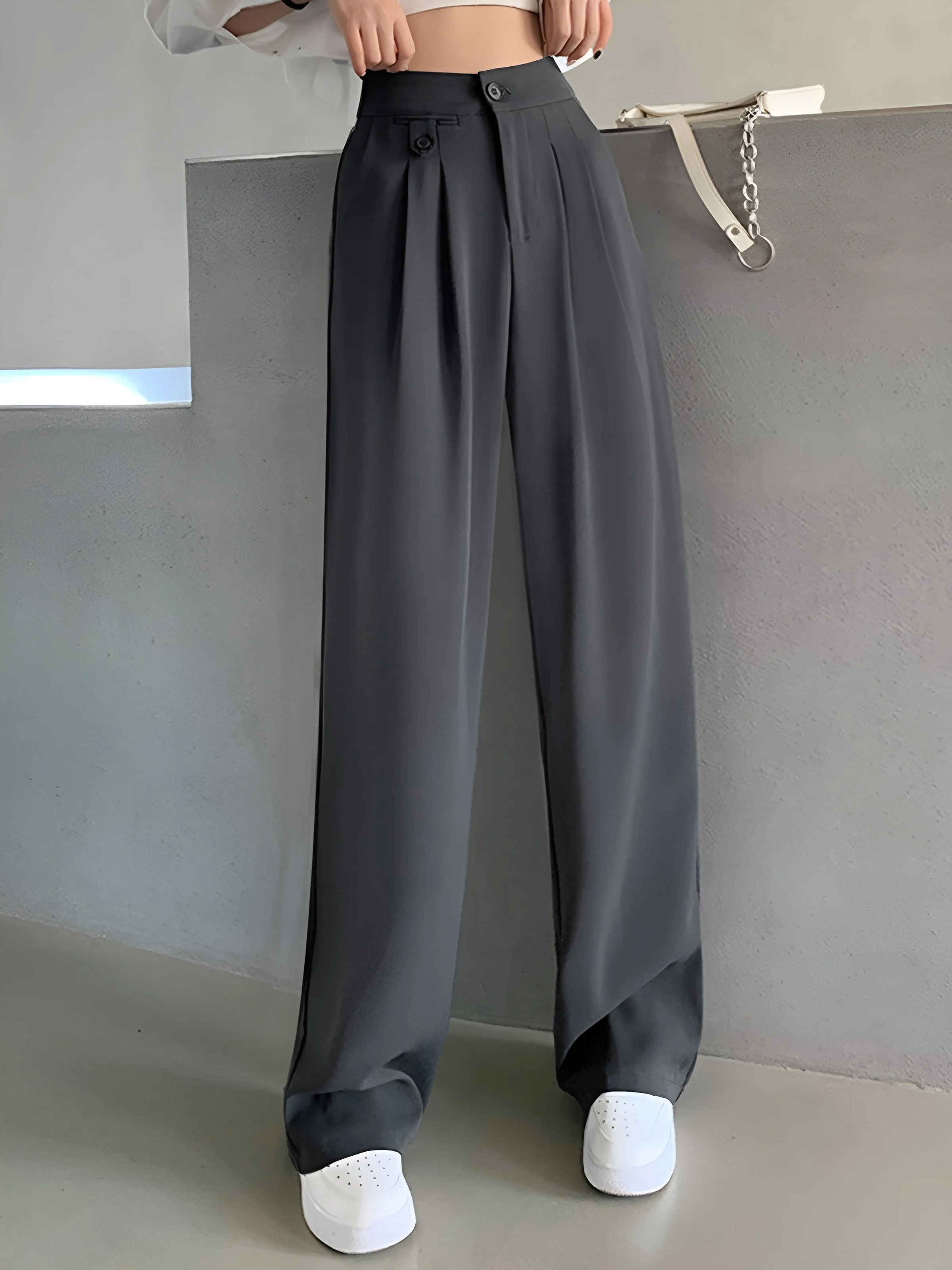 Flowy High-Waisted Palazzo Wide-Leg Pants