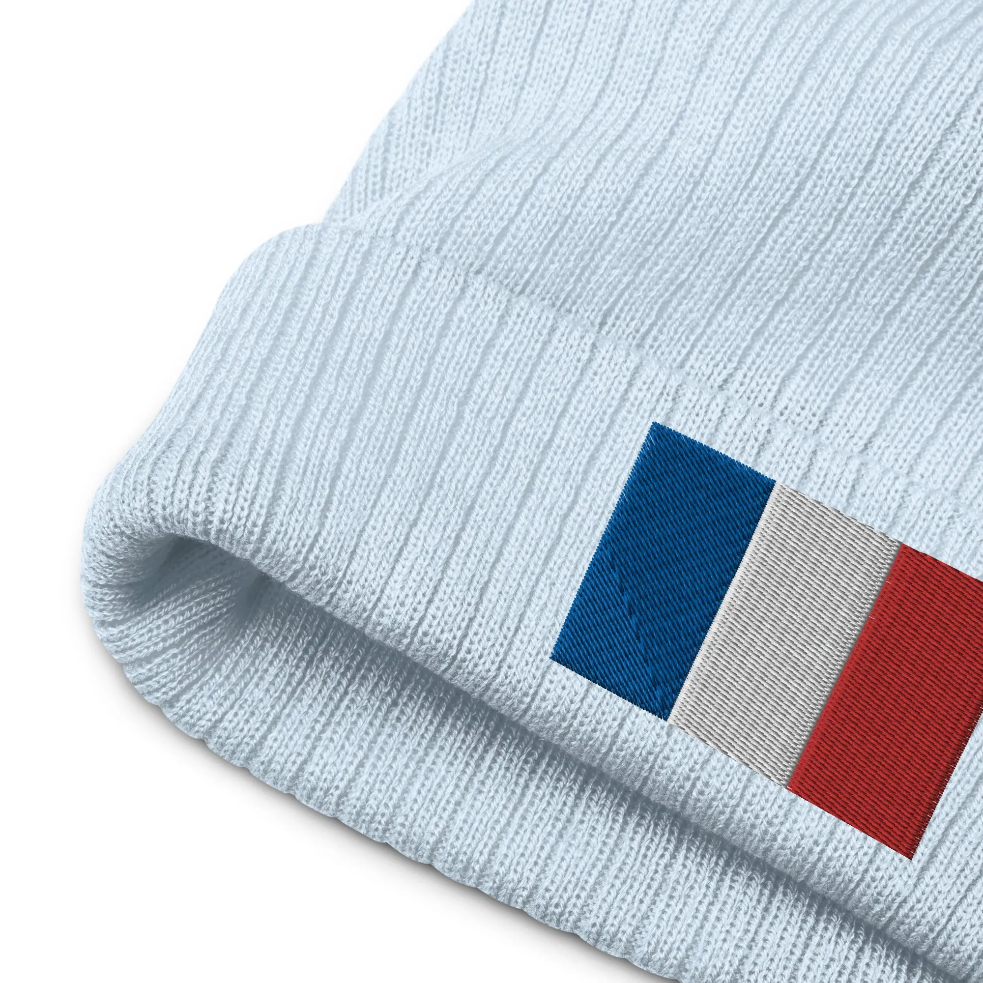 France Beanie With Embroidered Flag / Recycled Polyester / Quality Clothing