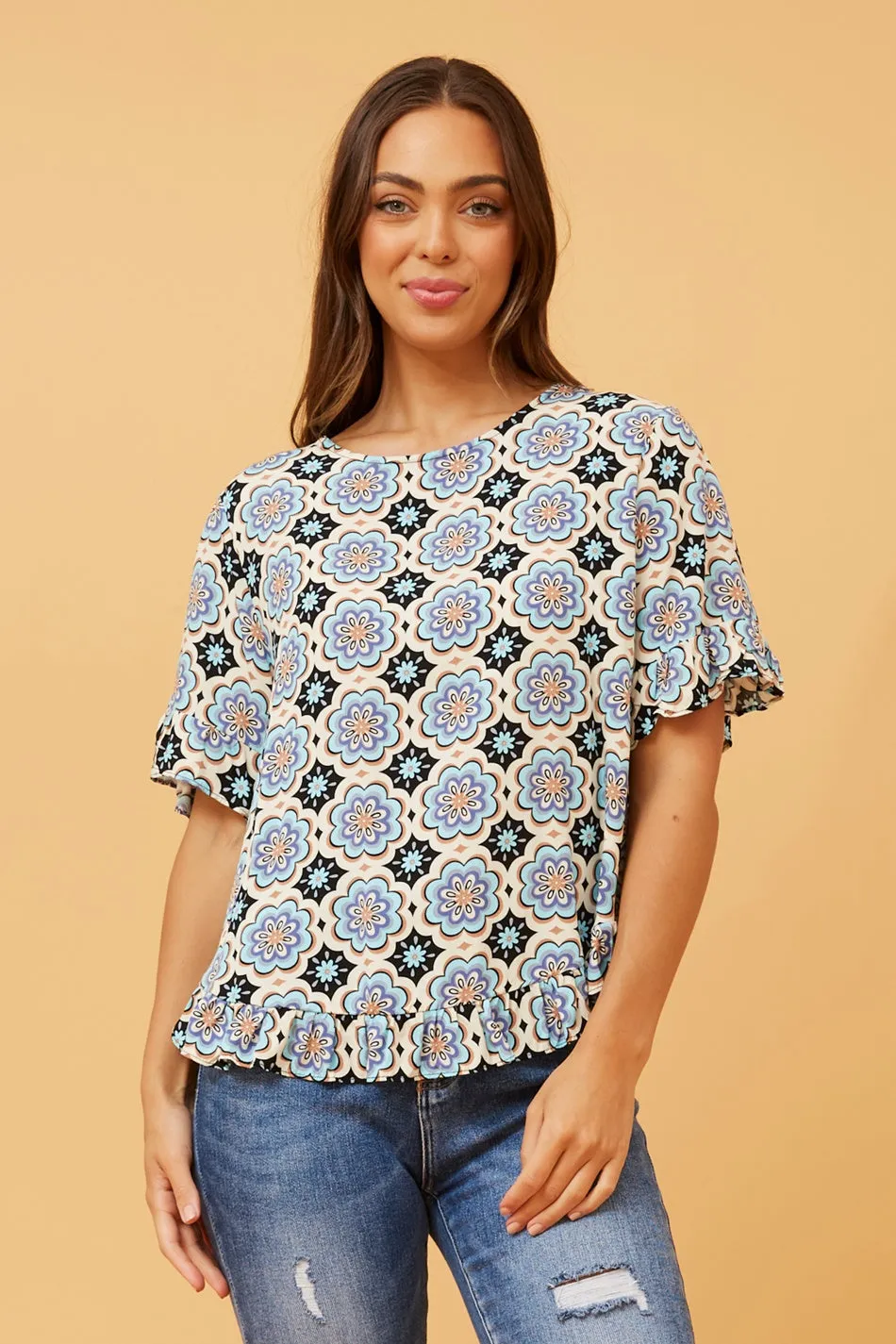 FRILA TILE PRINT TOP