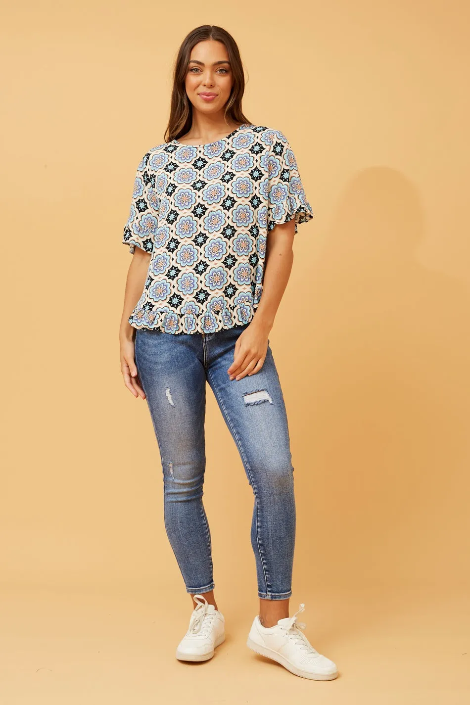 FRILA TILE PRINT TOP