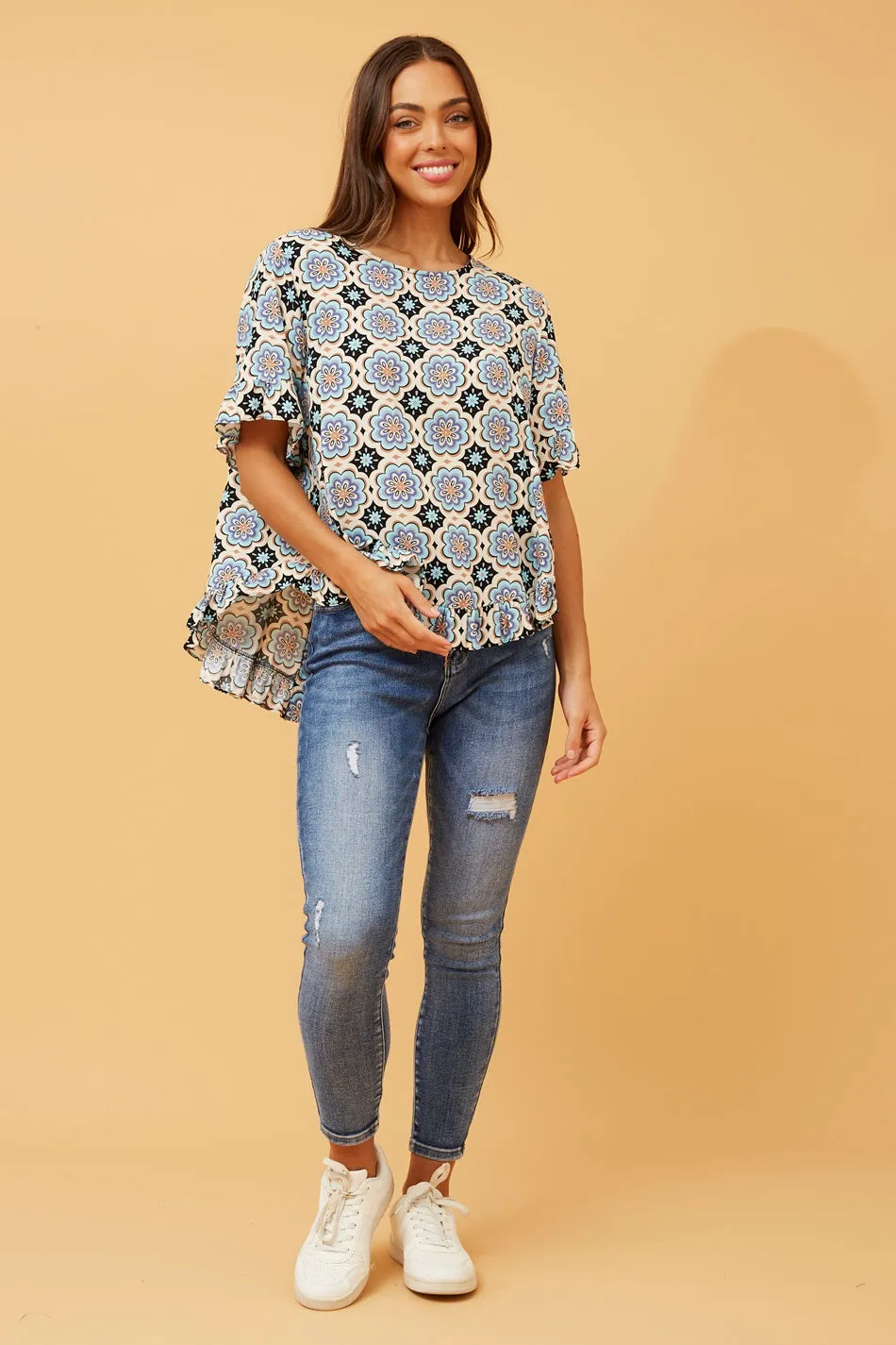 FRILA TILE PRINT TOP