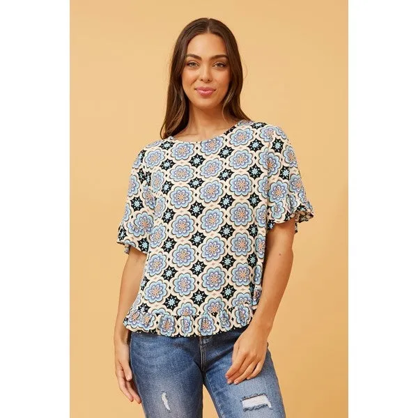 FRILA TILE PRINT TOP