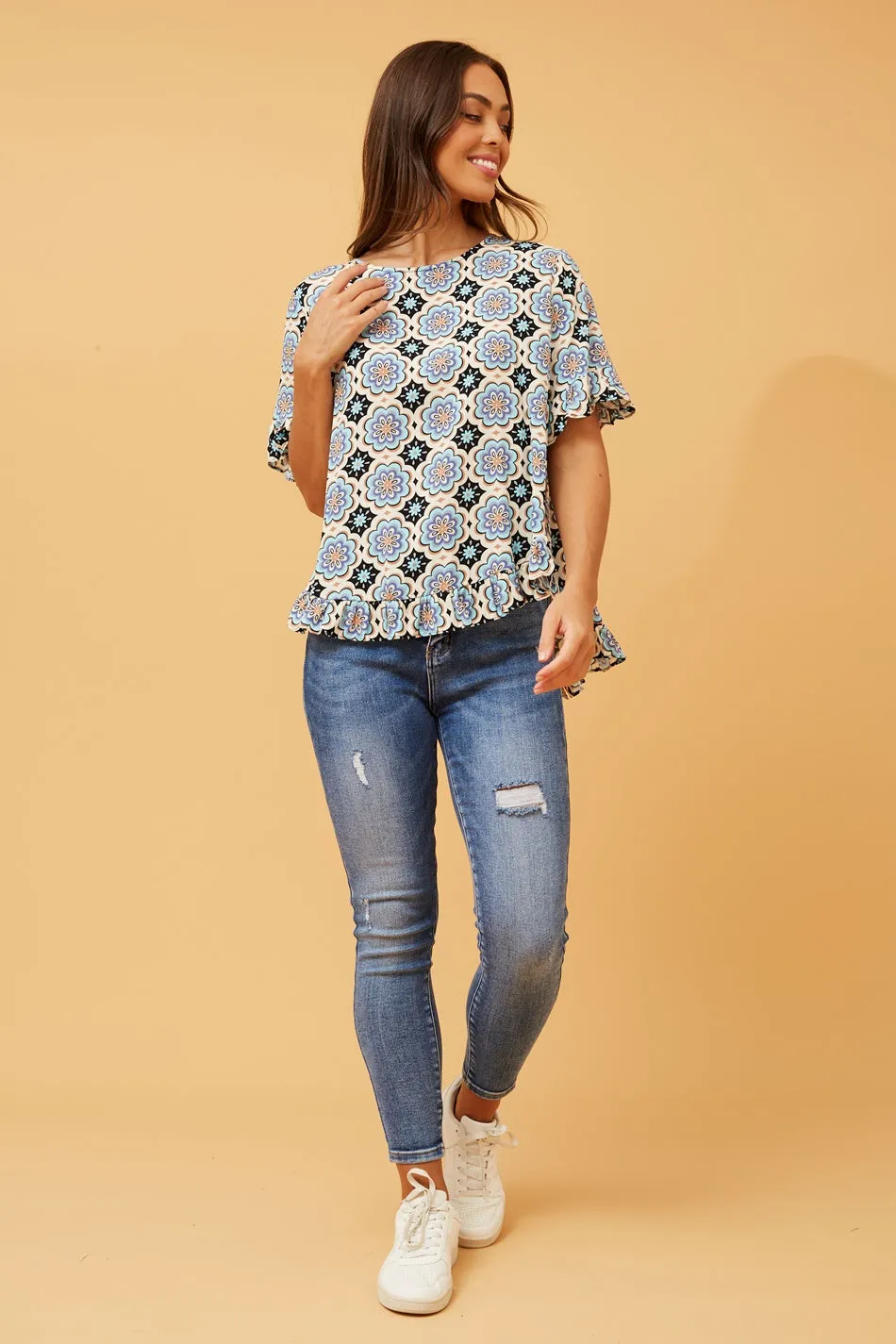 FRILA TILE PRINT TOP