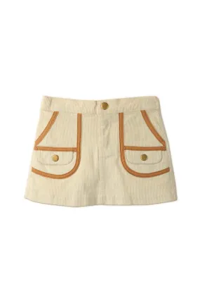 Gingersnaps Denim Short A-Line Skirt W/ Patch Pocket and Contrast Piping