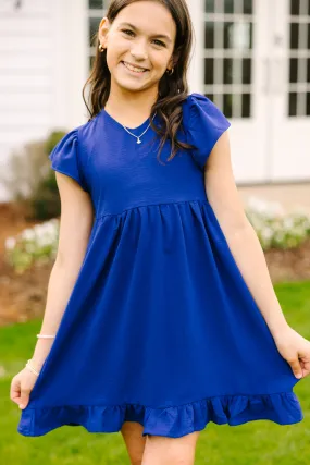 Girls: Just A Game Royal Blue Babydoll Dress