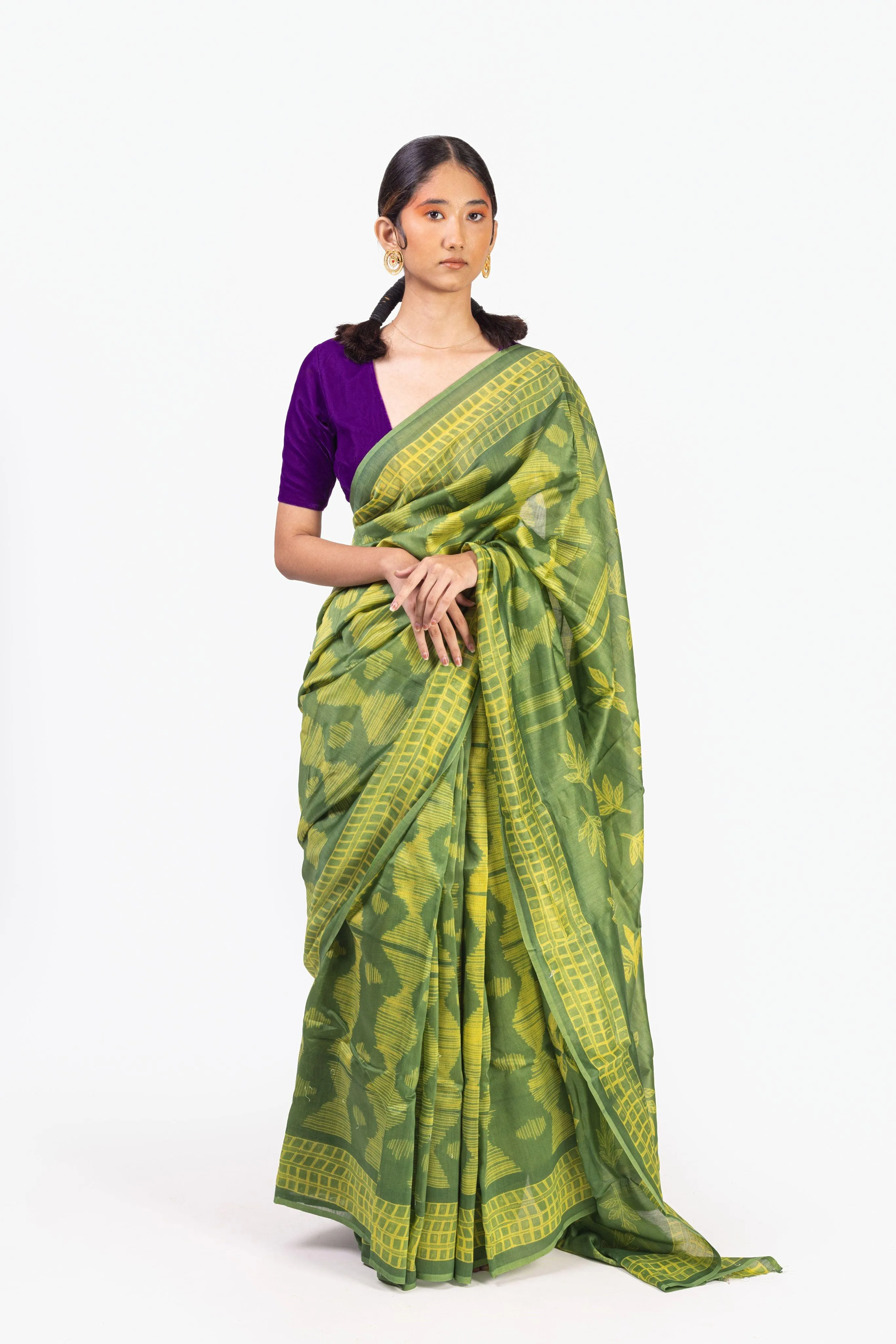 Kaisori Inayaat light green Shibori print saree