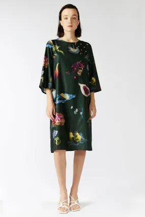 KEEGAN CLASSIC 3/4 SLEEVED DRESS [ Cotton / Silk ~ Picnic Print ]