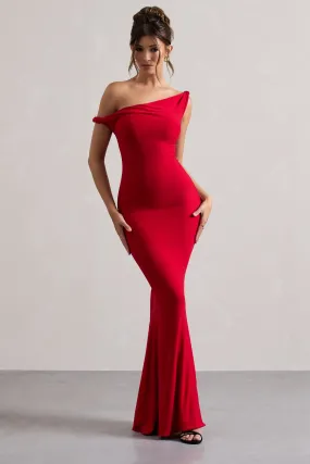 Lita | Red Twisted Asymmetric Maxi Dress