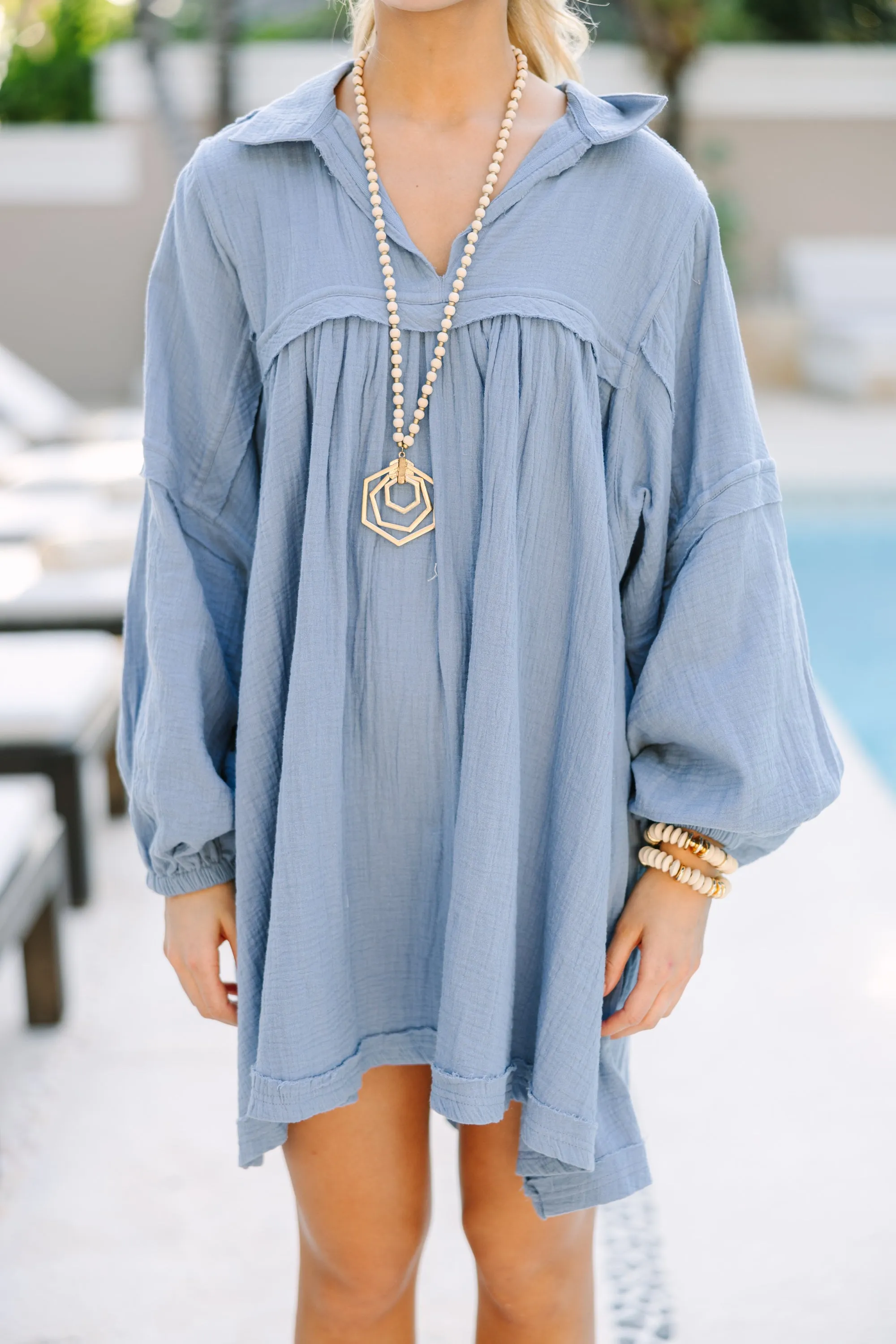 Love Life Denim Blue Babydoll Dress