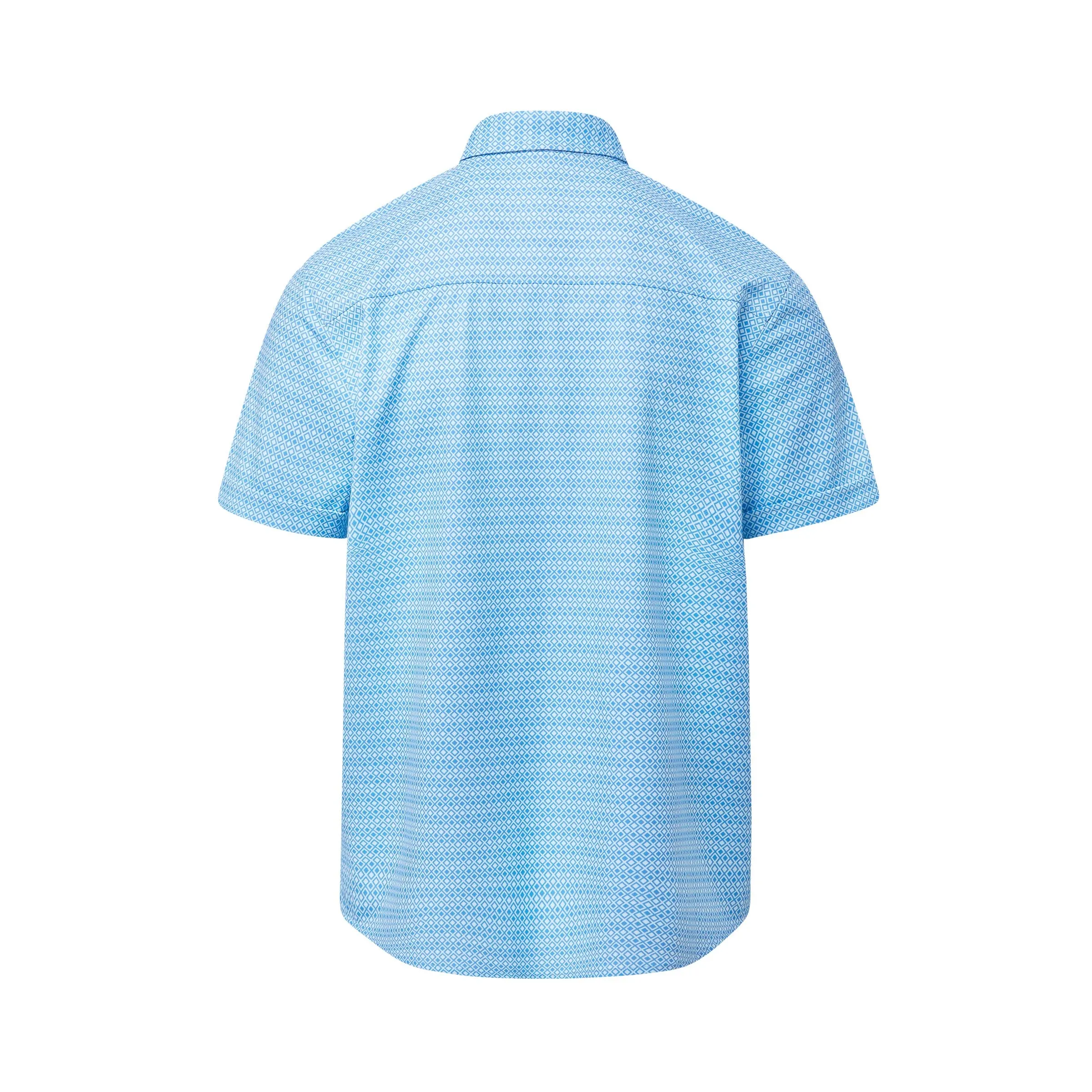 MagnaReady x Arctic Cooling Magnetic Front Polo Short Sleeves in Geo Blue