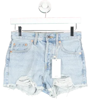 MANGO light Wash Blue Distressed Denim Shorts BNWT UK 4