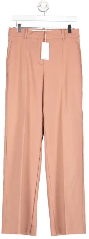 MANGO Nude High Waist Straight Trousers BNWT UK 10