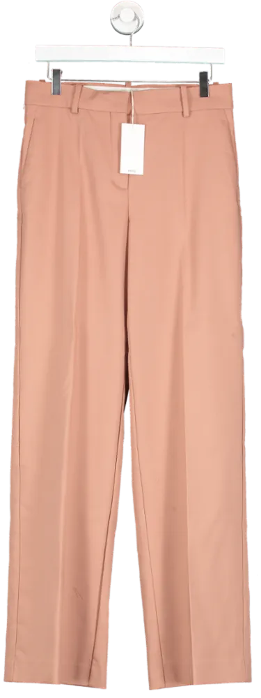 MANGO Nude High Waist Straight Trousers BNWT UK 10