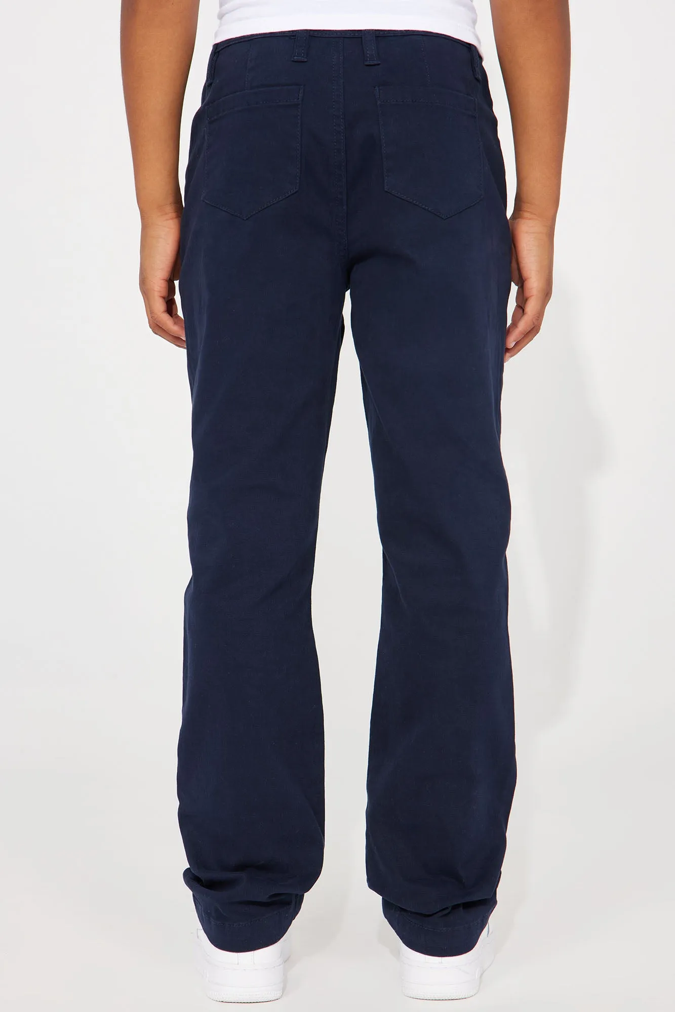 Mini Uniform Straight Leg Pants With Patch - Navy