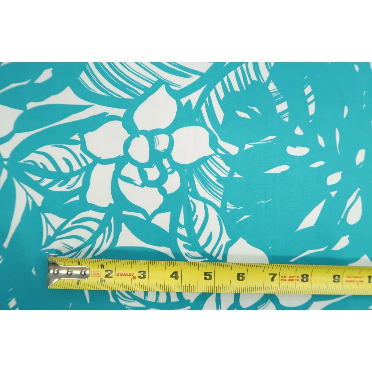 Modern Floral Cotton Fabric | Teal BLU-0011C