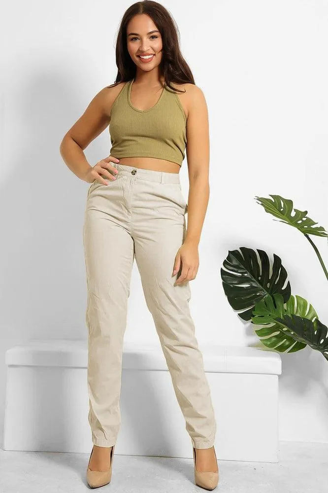 Organic Crinkled Cotton Slacks Trousers