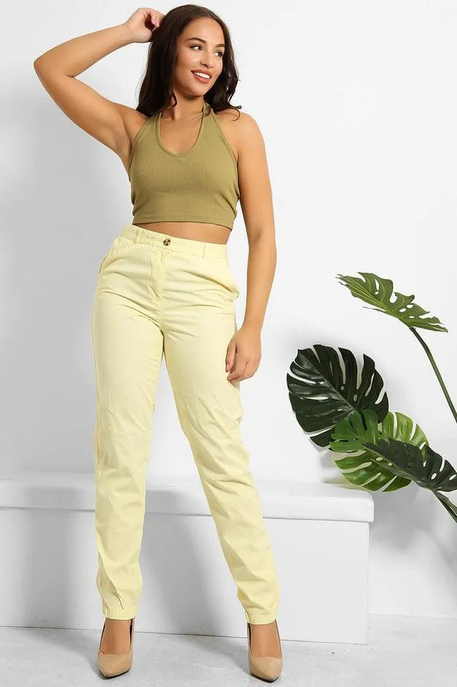 Organic Crinkled Cotton Slacks Trousers