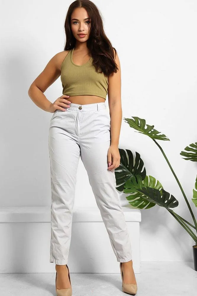 Organic Crinkled Cotton Slacks Trousers