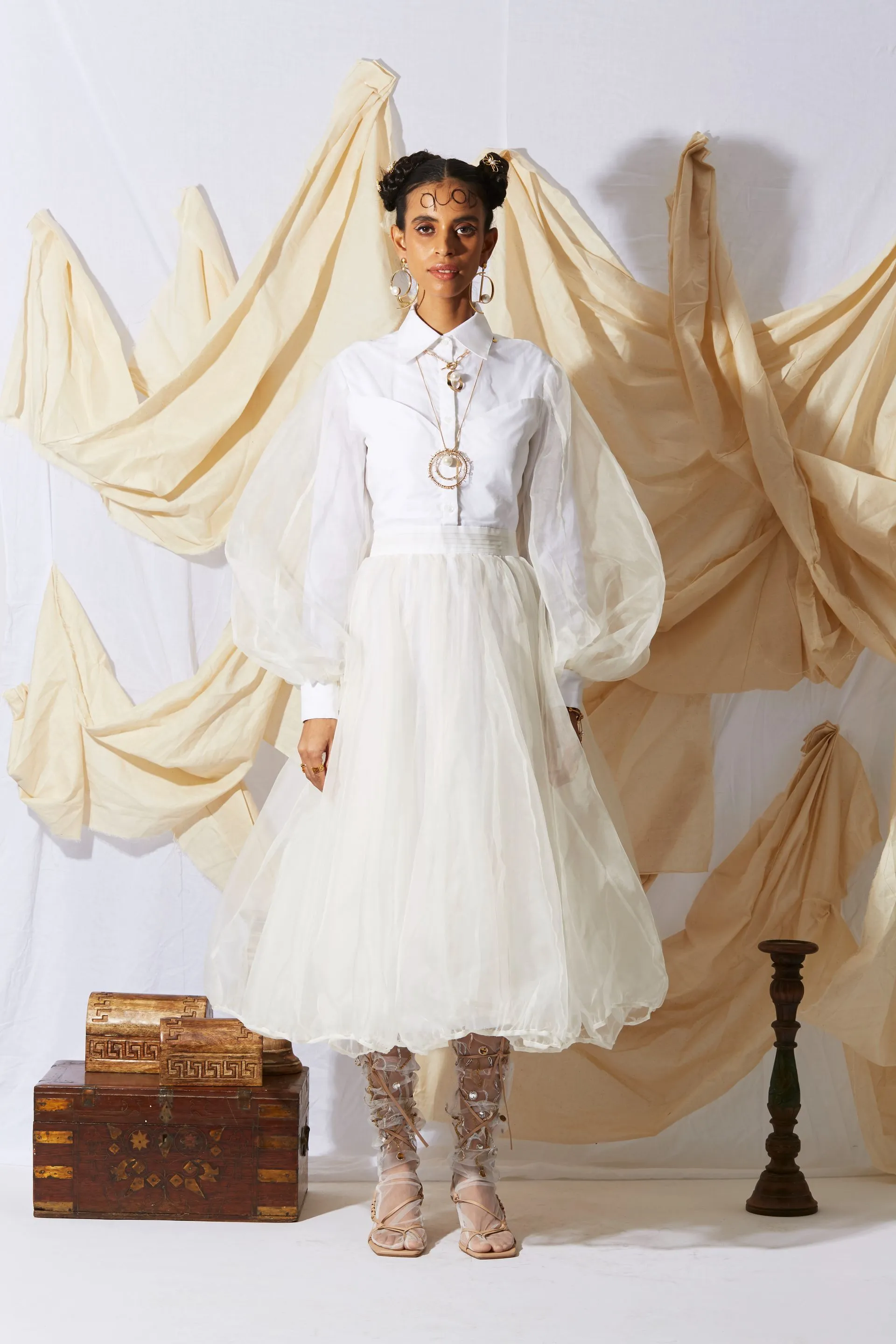 PARACHUTE DRESS IVORY