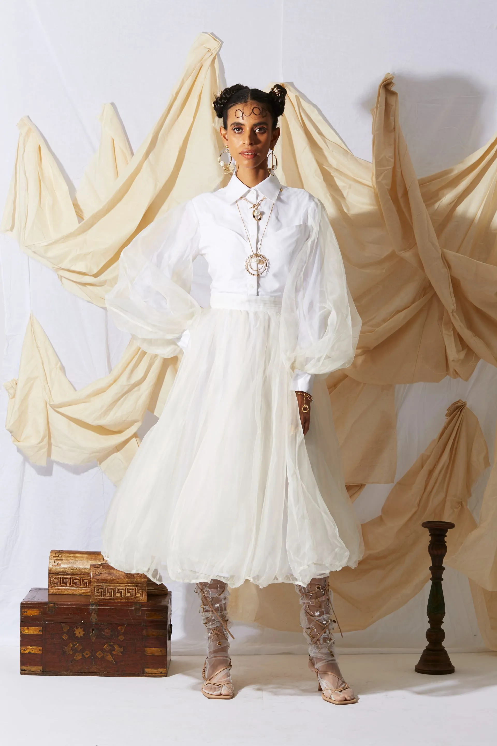 PARACHUTE DRESS IVORY