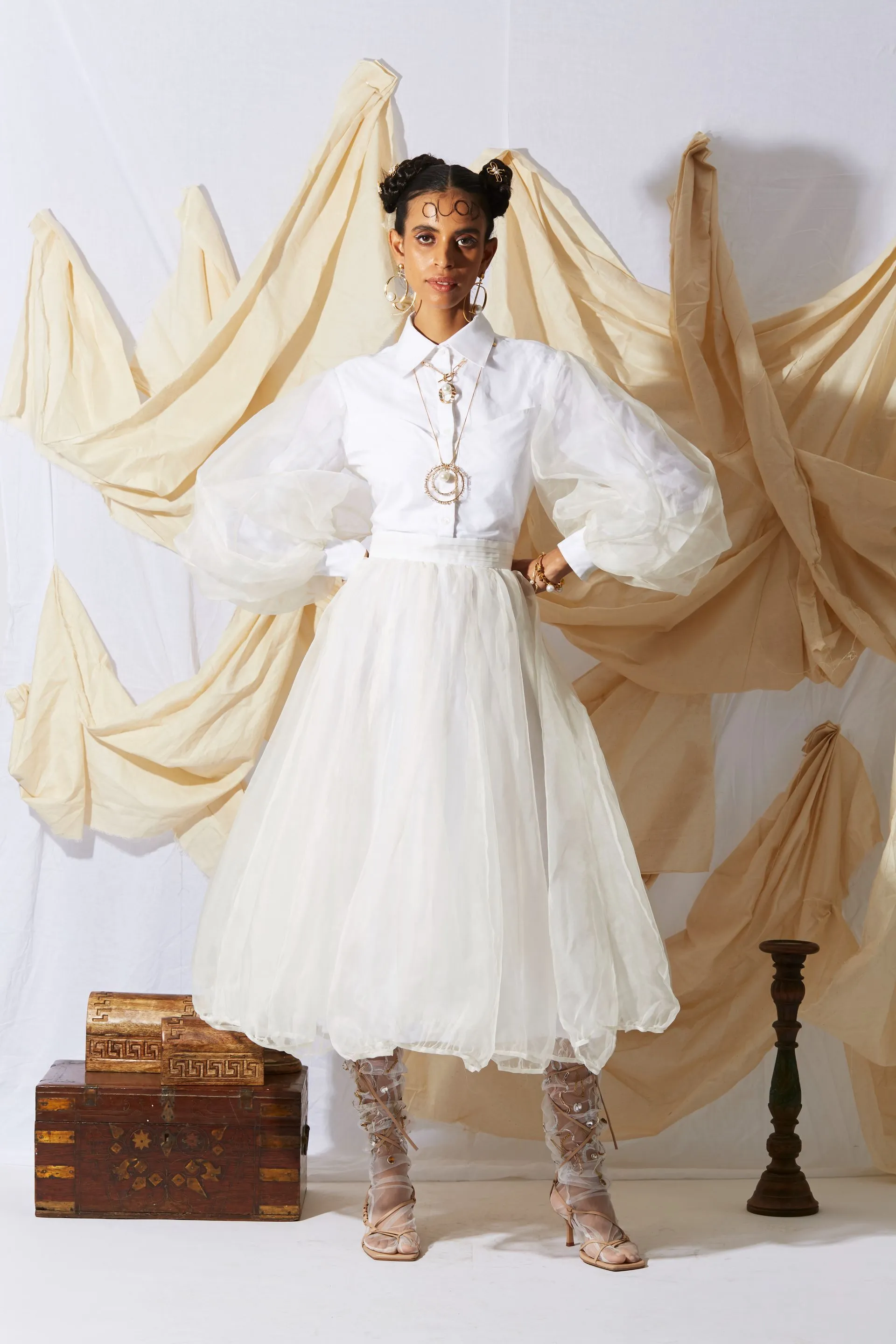 PARACHUTE DRESS IVORY