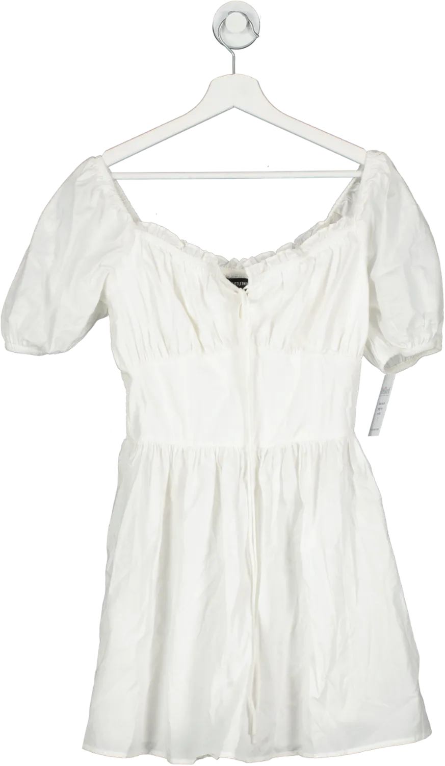 PrettyLittleThing White Cotton Skater Mini Dress UK 8