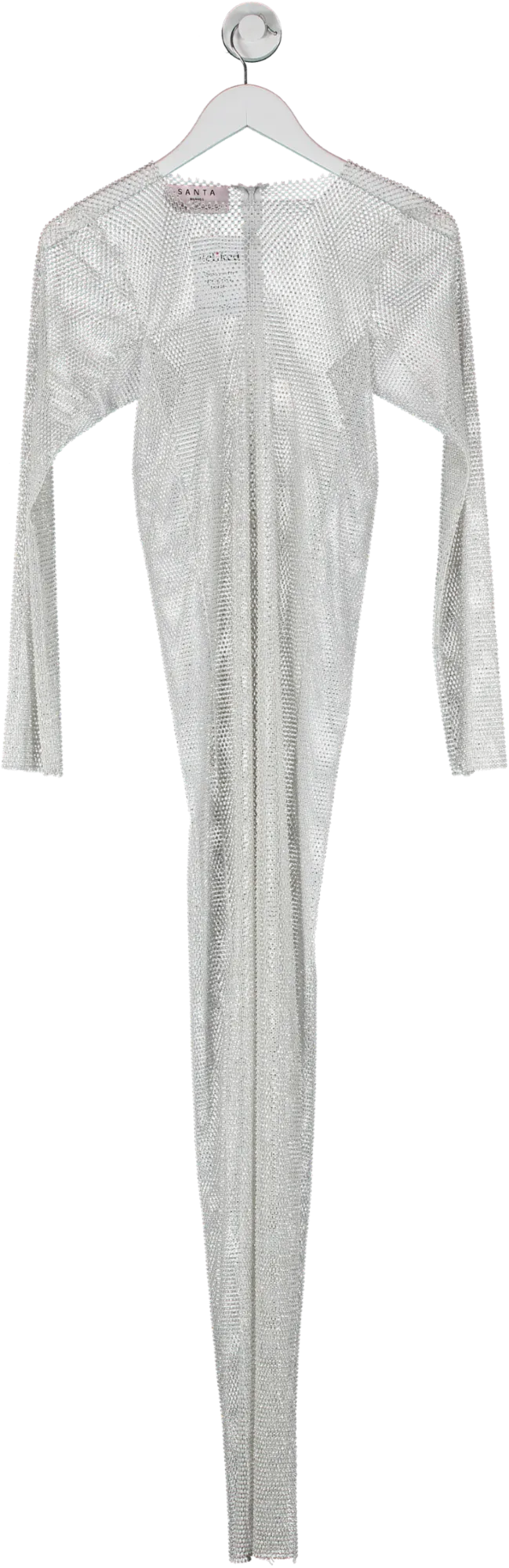 Santa Brands White Midnight Glow Diamonds Maxi Dress One Size