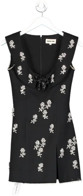 SHUSHU/TONG Black Crystal Embellished Bow Dress UK 6