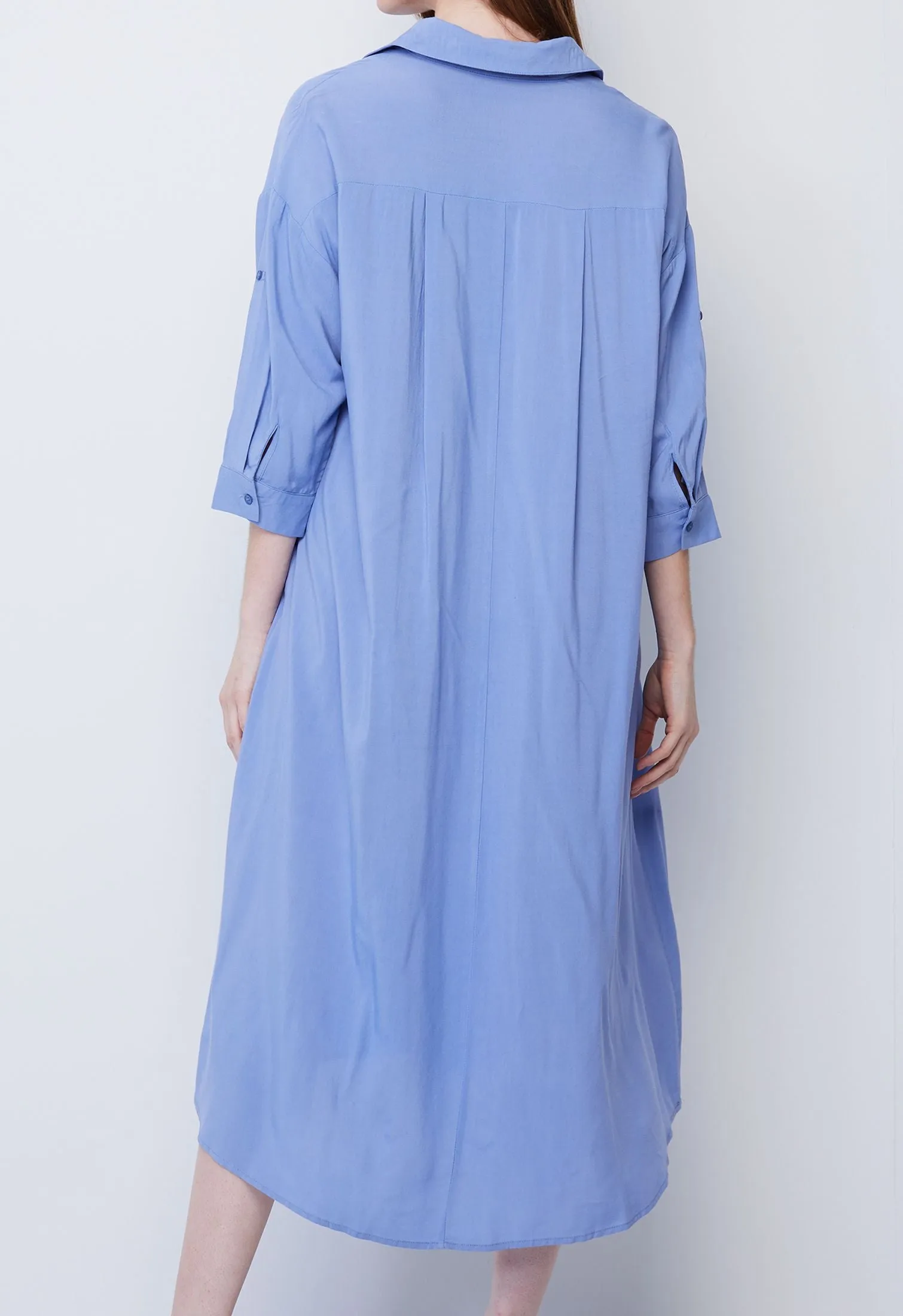 Slip-On Dress with Folded Cuff Sleeve