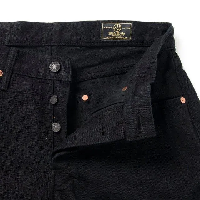 Studio D'Artisan - Kyoto Black Crest Dyed Jeans [D1864] (One Wash)