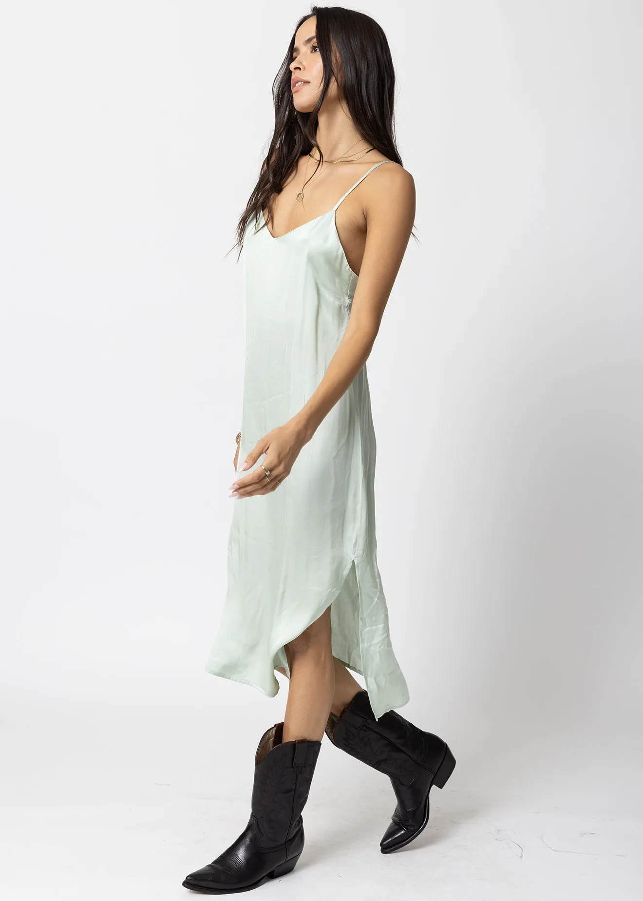 THE SILKY SLIP MIDI DRESS