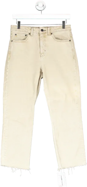 Topshop Beige Straight Leg High Rise Jeans W28